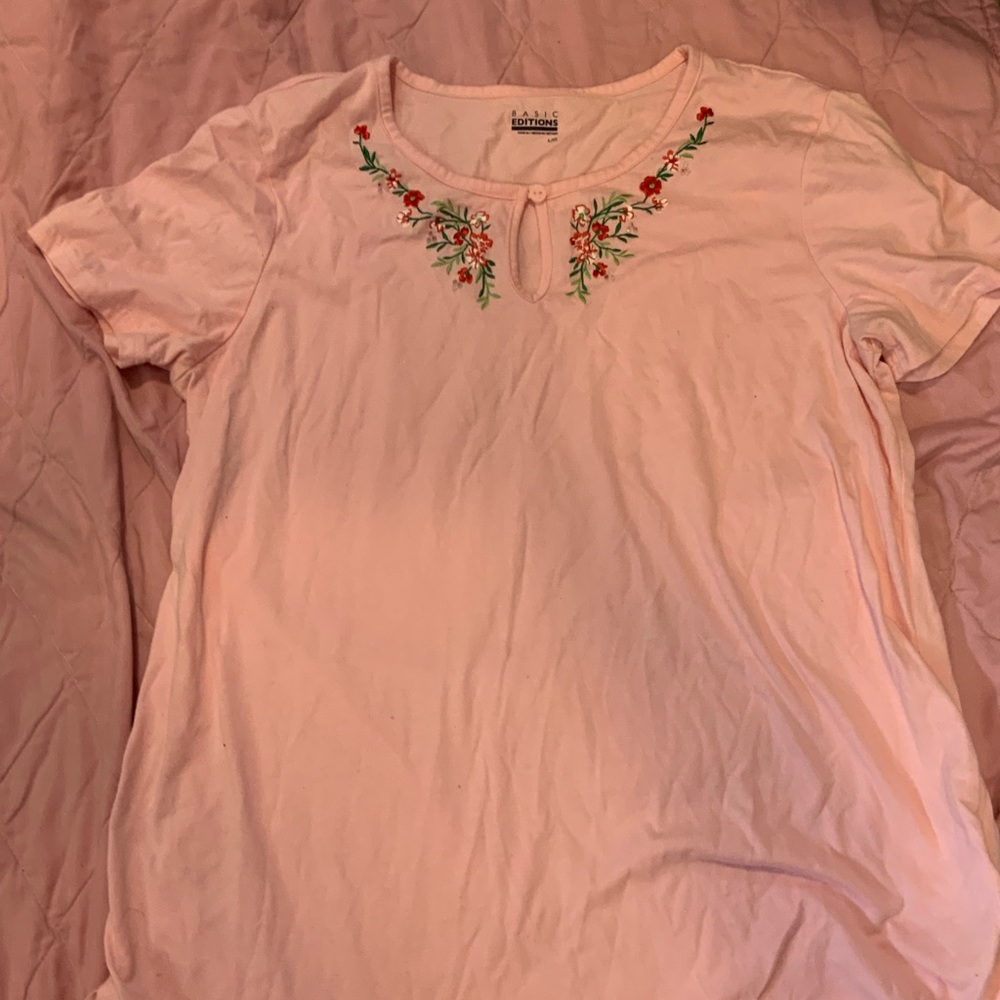 Pink Embroidered Shirt